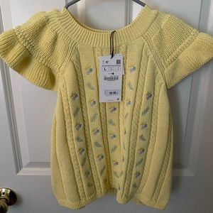 Zara Embroidered Flutter Sleeve Sweater